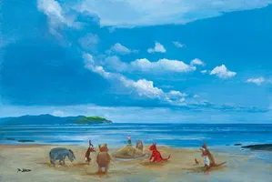 Peter Ellenshaw - Pooh And Friends At The Seaside - From Disney Winnie the Pooh