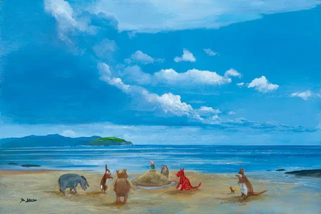 Peter Ellenshaw - Pooh And Friends At The Seaside - From Disney Winnie the Pooh