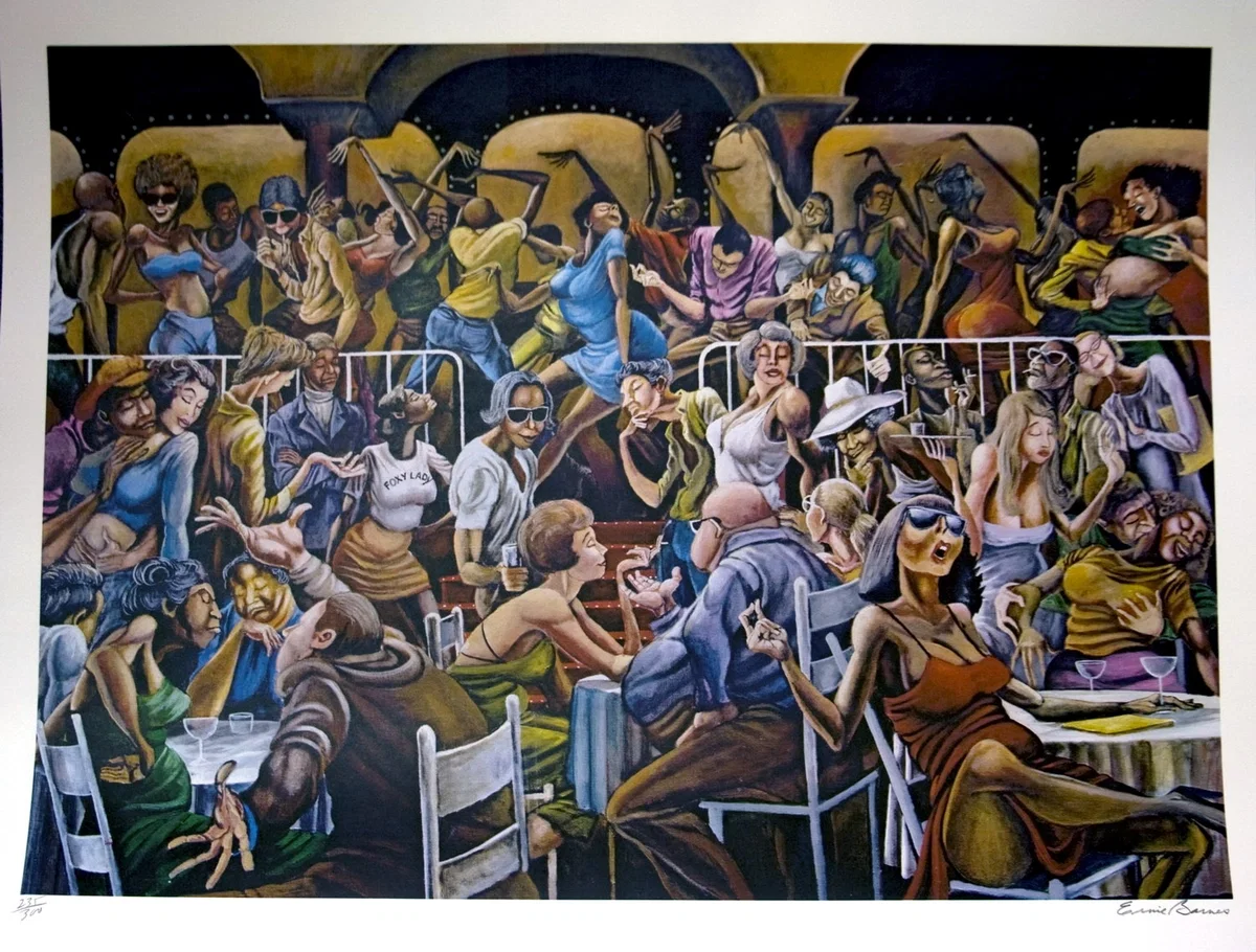 Disco Signed And Numbered Limited Edition by Ernie Barnes — Lithograph