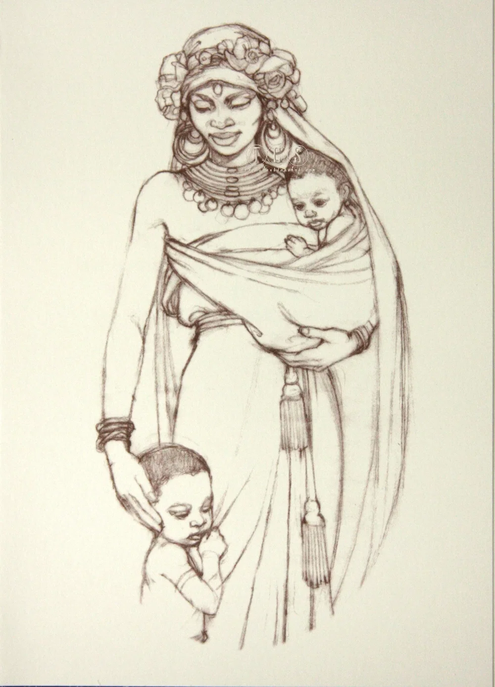 The Madonna Greeting Cards (6 pack) by Ebony Visions