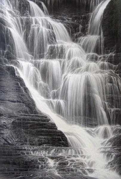 Falling Water I By Larry Dyke by Larry Dyke — giclee on canvas
