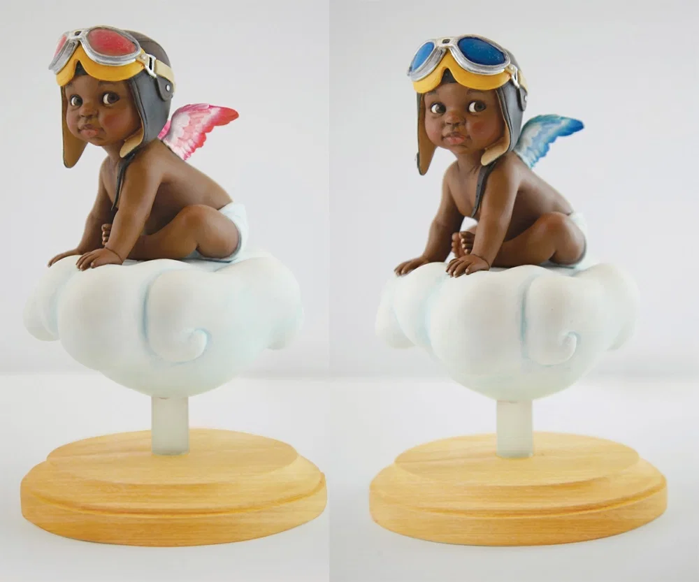 Little Pilot Adorable Boy And Girl Artist Proof Hand Signed By Thomas Blackshear by Thomas Blackshear