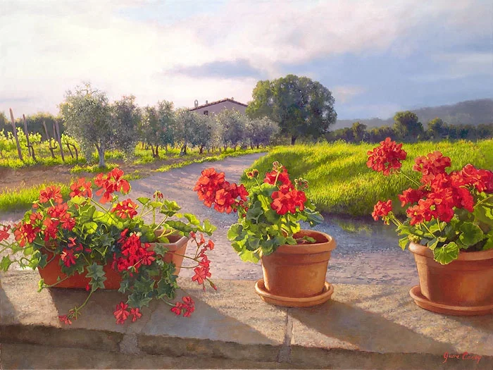 Gerani by June Carey — Giclee On Canvas