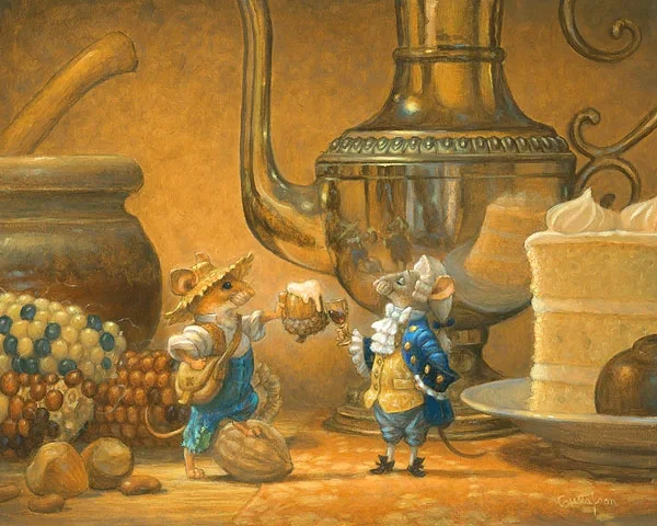 The Country Mouse And The City Mouse Smallwork Canvas Edition by Scott Gustafson — Giclee On Canvas Artist Proof