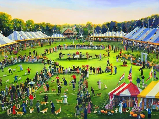 The Dog Show by Sally Caldwell Fisher — Limited Edition Canvas