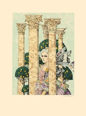 James Christensen - Finding Fish By James Christensen Hand Colored Print