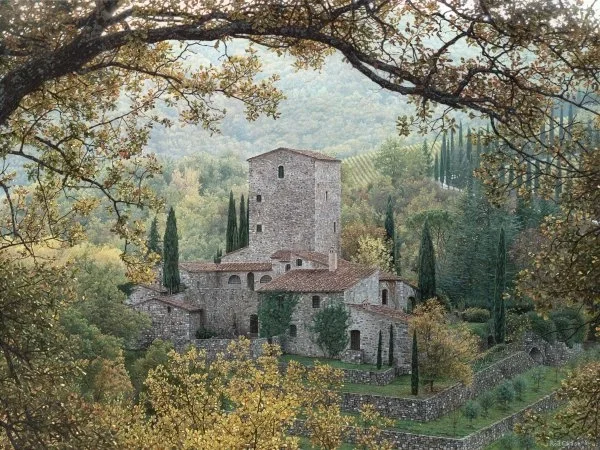 Hills Of Chianti By Rod Chase by Rod Chase — Giclee On Canvas