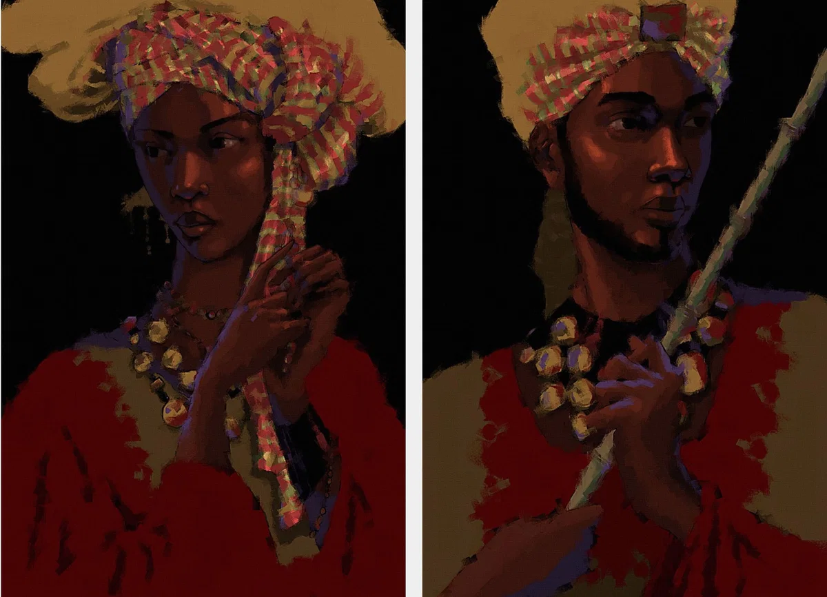 ROYAL NUBIA SET LARGE by John Holyfield — ï¿½Giclee On Canvas