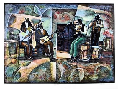 Jug Band Signed By Artist Serigraph Artist Proof by William Tolliver