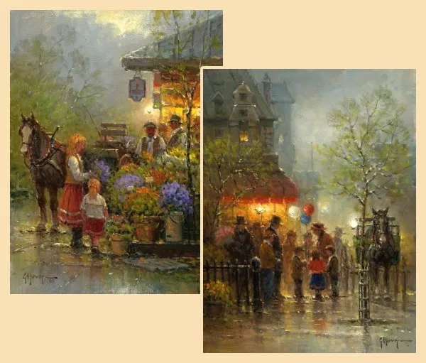 G Harvey - Lil Sis & The Birthday Party By G. Harvey Giclee On Canvas  Artist Proof