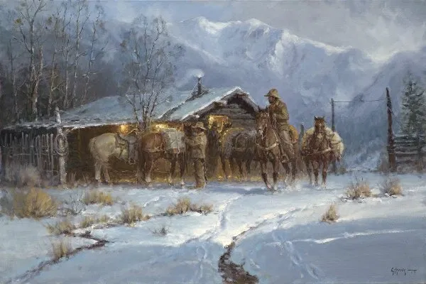 G Harvey - Line Shack Cowhands By G. Harvey Giclee On Canvas  Signed & Numbered