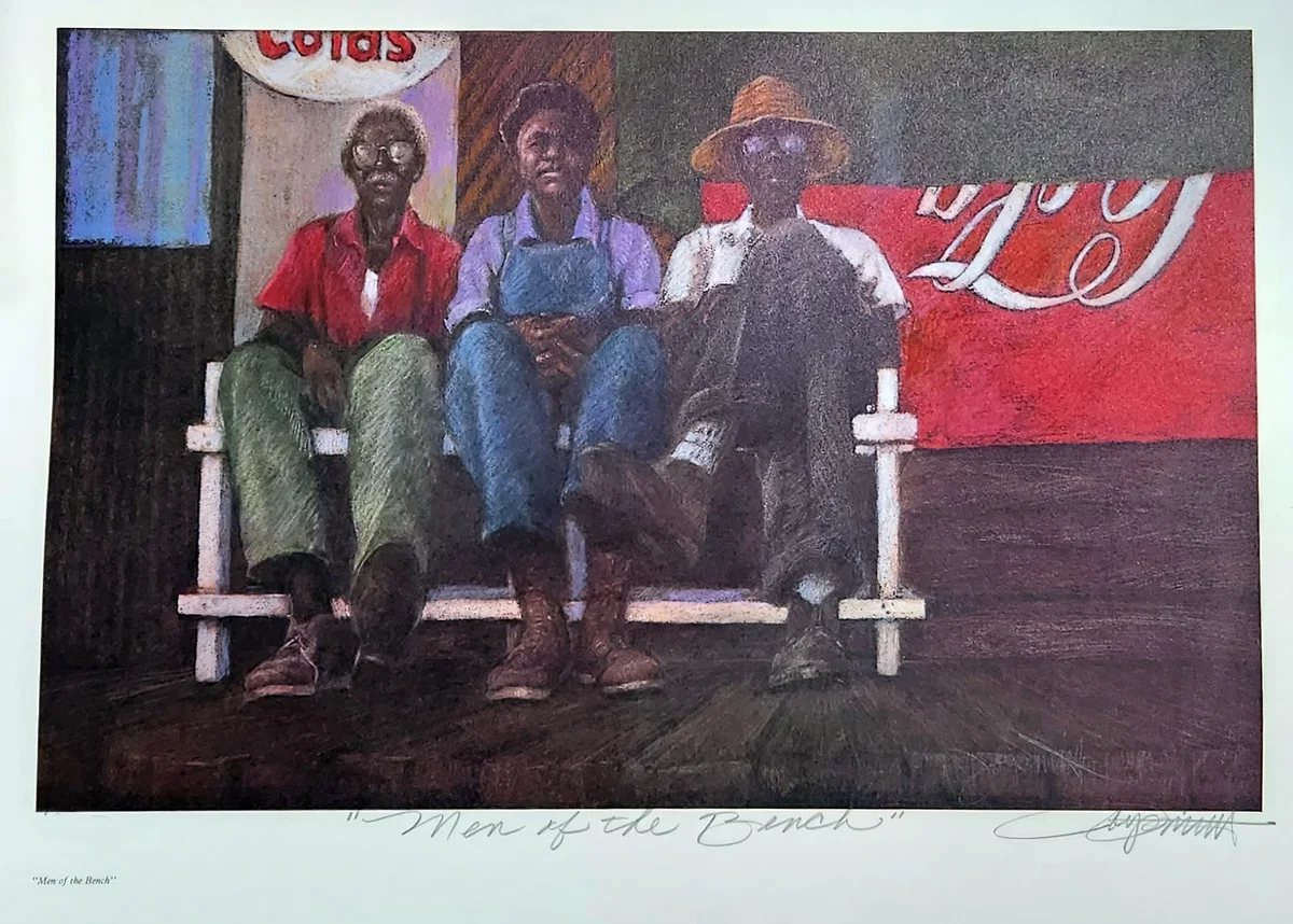 Men On The Bench Artist Proof by Brenda Joysmith — Lithograph