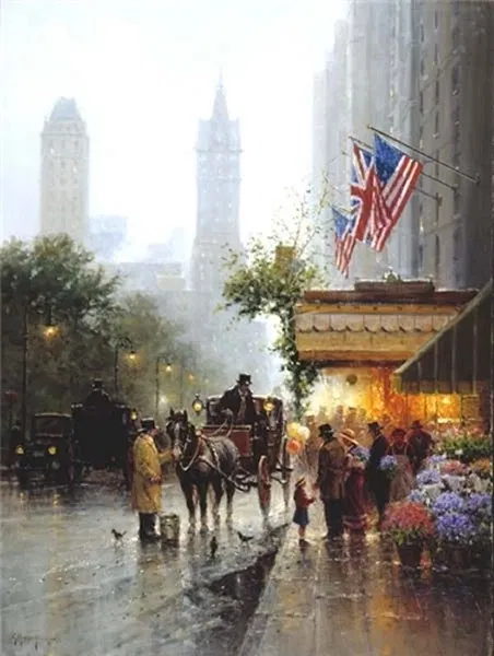 G Harvey - New York New York By G. Harvey Giclee On Canvas  Signed & Numbered