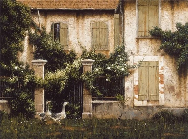 Nosey Neighbors By George Hallmark  Full Image Giclee On Canvas  Artist Proof by George Hallmark