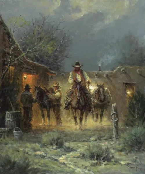G Harvey - Packin Alone By G. Harvey Giclee On Canvas  Signed & Numbered