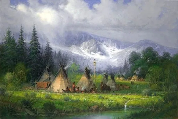 G Harvey - Peaceful Encampment By G. Harvey Giclee On Canvas  Signed & Numbered