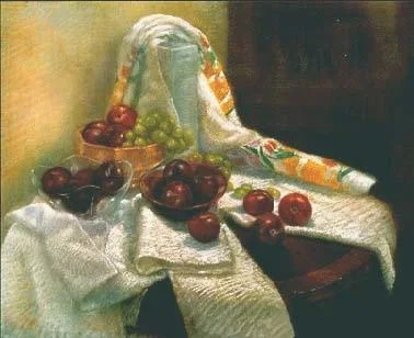 Plums And Green Grapes Giclee by Brenda Joysmith