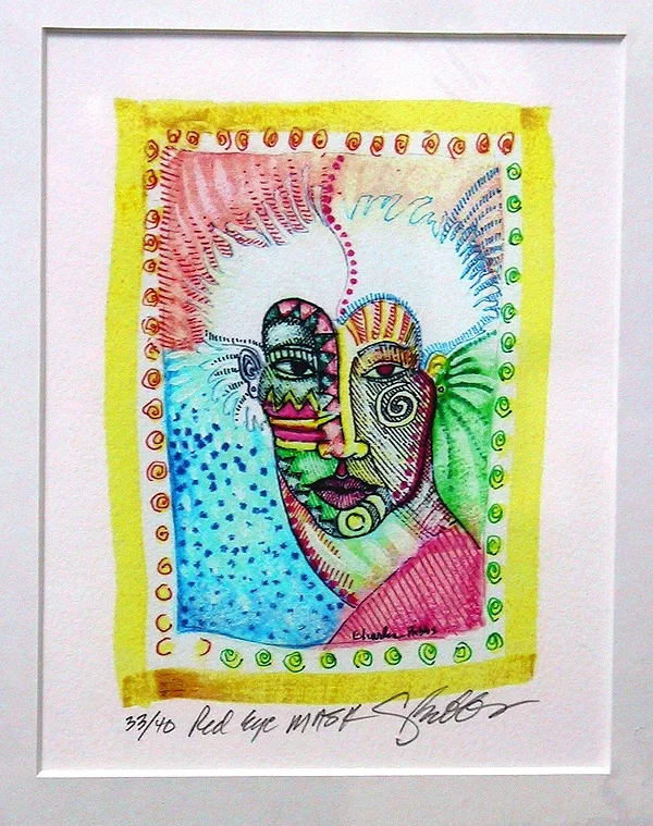 Red Eye Mask Giclee by Charles Bibbs