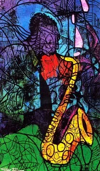 Sax Artist Signed Lithograph Artist Proof by William Tolliver