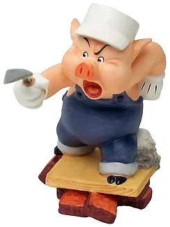 Three Little Pigs Practical Pig Work And Play Don't Mix by WDCC Disney Classics